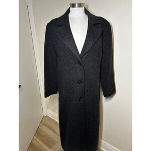 Vintage Andrea Marin Charcoal Gray Wool Longline Overcoat
